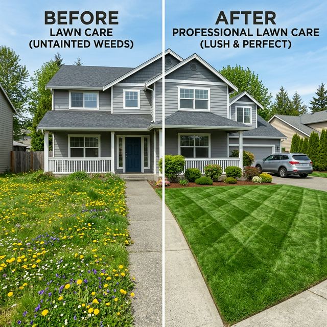 Lawn Care Before and After Transformation - Professional Results
